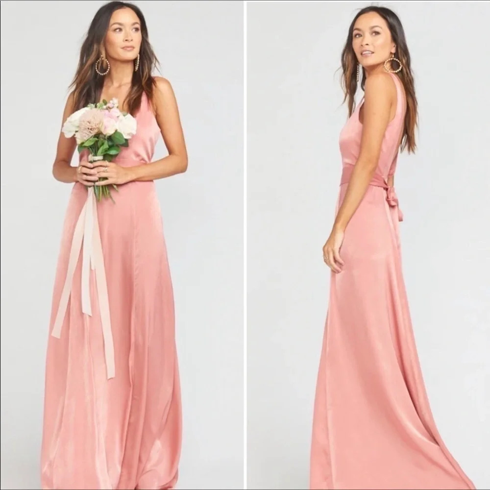 Show Me Your Mumu Jenn Maxi Dress Gown Blush Mauve v6x